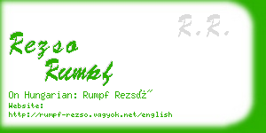 rezso rumpf business card